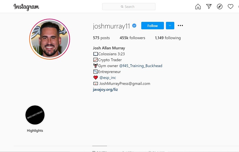 Josh Murray Instagram account