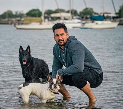 Josh Murray with his pets