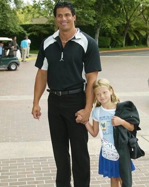 Josie Canseco's childhood picture with her dad