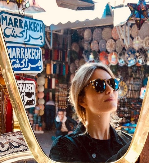 Leila George visiting Marrakech's local market