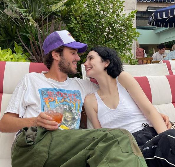 Louis Thornton-Allan with his fiancé Meadow Walker