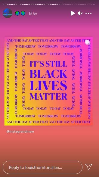 Louis Thornton supports Black Lives Matter Movement