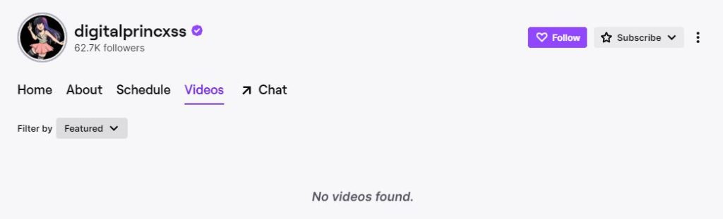 Marissa Cloutier deleted all her videos from Twitch channel