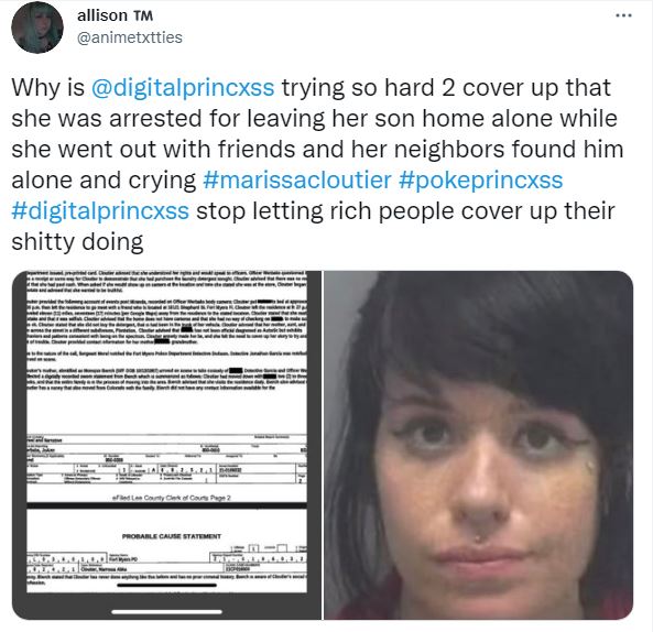 Marissa Cloutier was arrested for child neglect