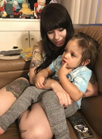 Marissa Cloutier with her son