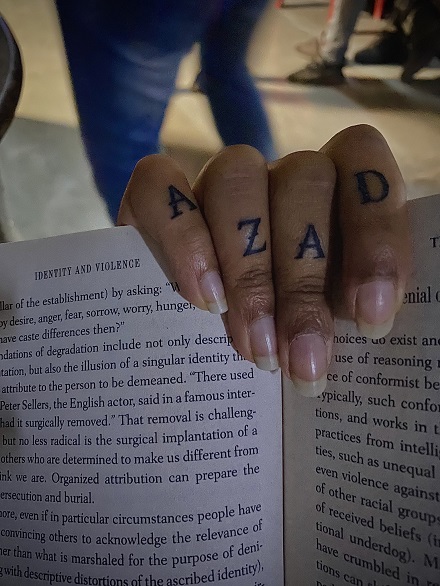 Muskan Jattana's finger tattoos AZAAD