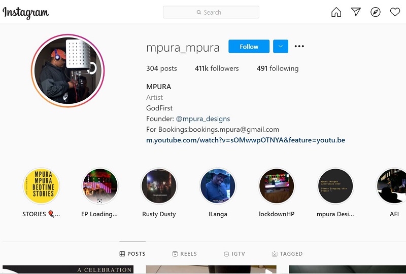 Mpura Mpura Instagram account