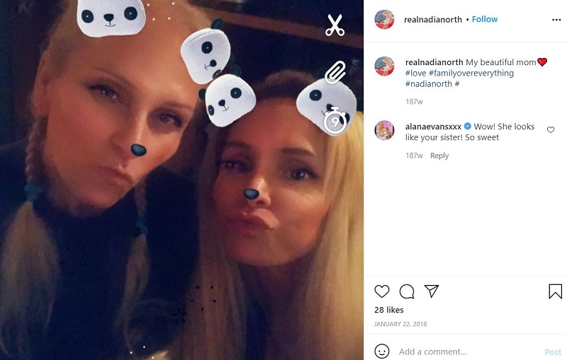 Nadia North with her mother