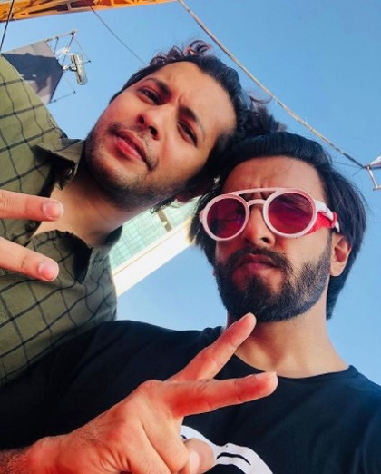 Nishant Bhat with Ranveer Singh for the promotion Gully Boy