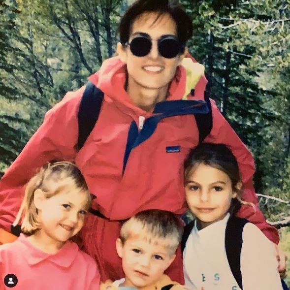 Old image of Cindy Costner with her children