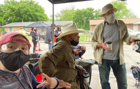 Paulina Alexis at the set of Reservation Dogs