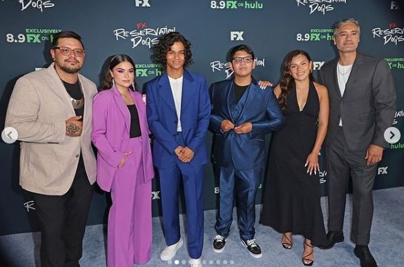 Paulina Alexis with the cast of Reservation Dogs