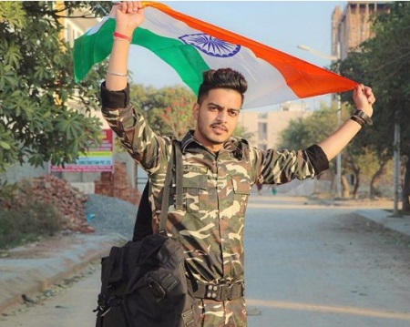 Rachit Rojha in a video based on the Indian Army