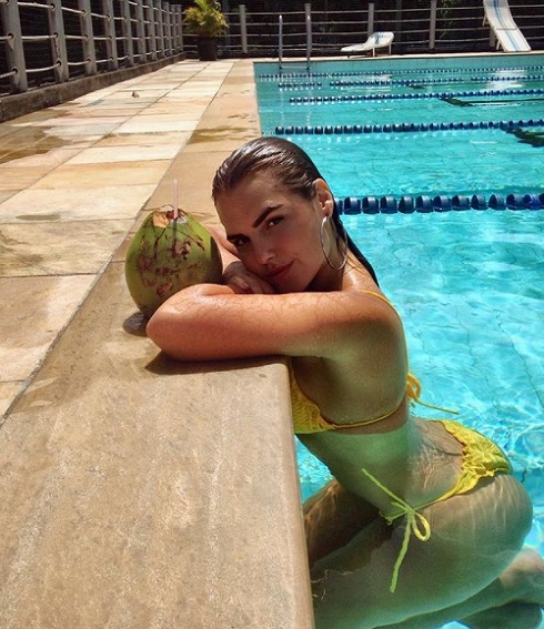 Rita Tiecher enjoying swimming in summers