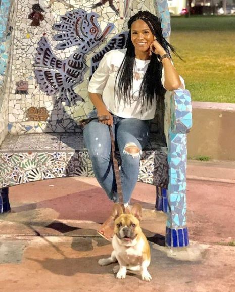 Rosado with her pet dog Ace