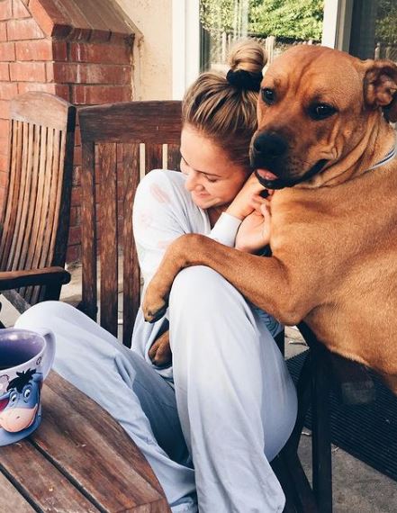 Samantha Cope with her pet dog