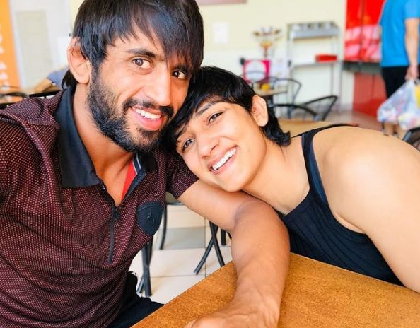 Sangeeta Phogat with her husband Bajrang Punia