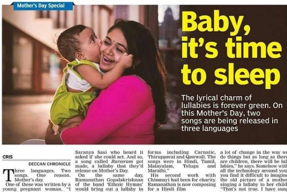Saranya Sasi article published on Mothers Day