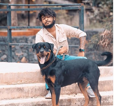 Satheeshan with his pet