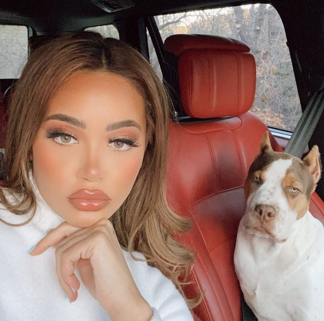 Shyla Walker with her pet dog