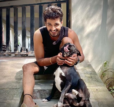 Sibbu Suryan with his pet
