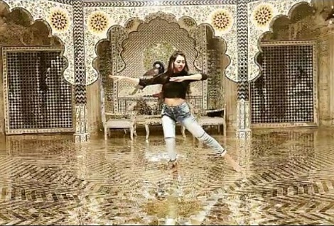 Simran Khan practicing her dance moves