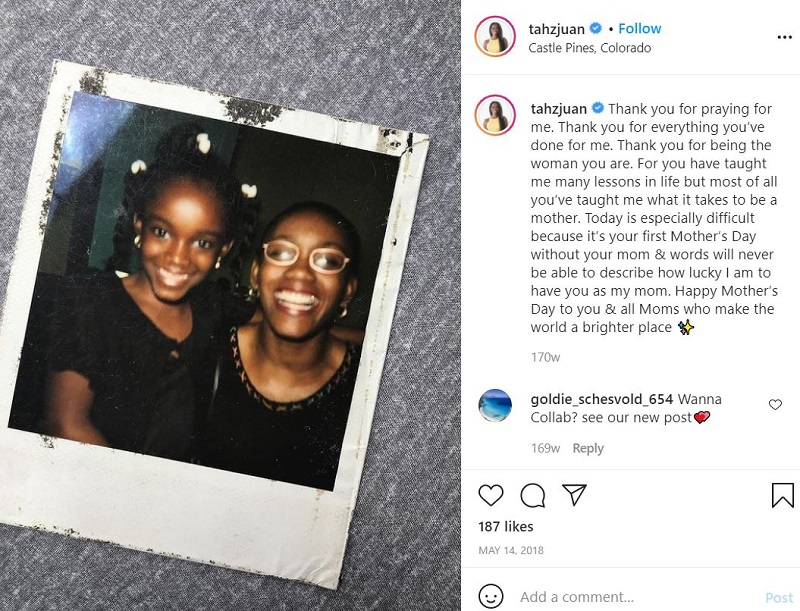 Tahzjuan Hawkins paid tribute to her mother