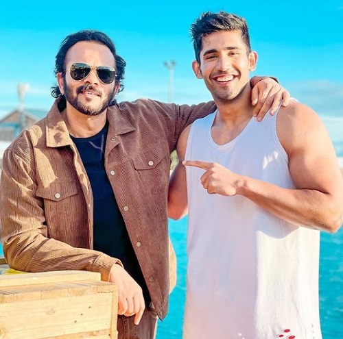 Varun Sood with Rohit Shetty on the sets of Khatron Ke Khiladi season 11