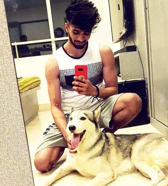 Zeeshan Khan and his pet dog