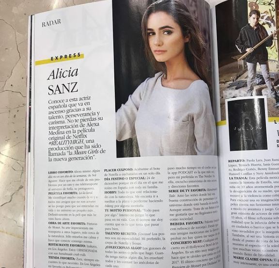 Alicia Sanz featured in magazine