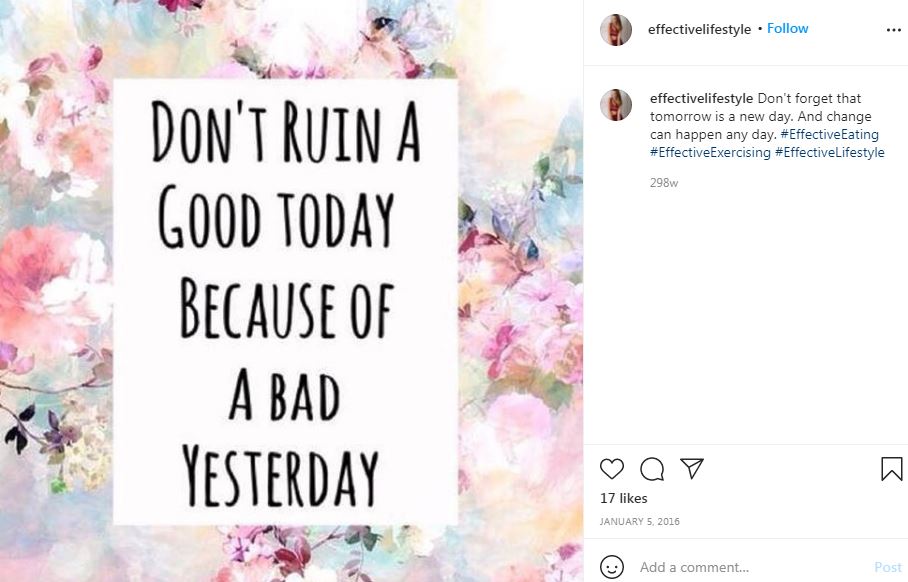Alina de Almeida's first Instagram post