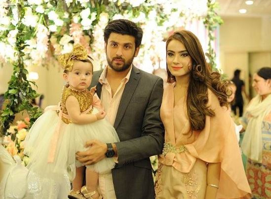 Alyzeh Gabol with her ex-husband Osama and daughter Miraal