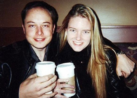 An old photo of Justine Musk and Elon Musk