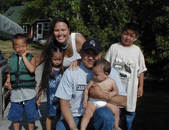 An old photo of Quannah Chasinghorse with her family