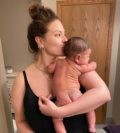Ashley Graham with her son Isaac Menelik Giovanni Ervin