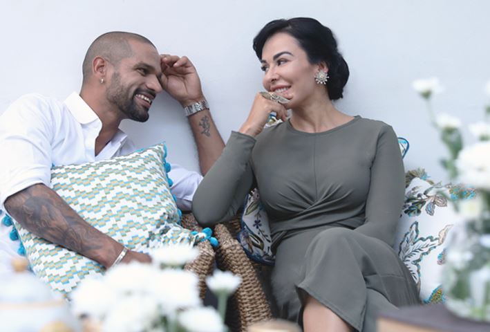 Ayesha Mukherjee with her husband Shikhar Dhawan