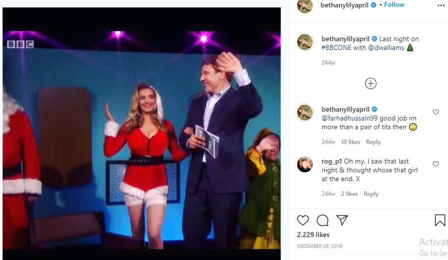 Bethany Lily April appeared on BBC One