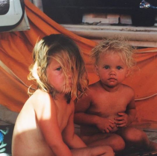 Childhood photo of Sarah Brady with her sister Claire Brady