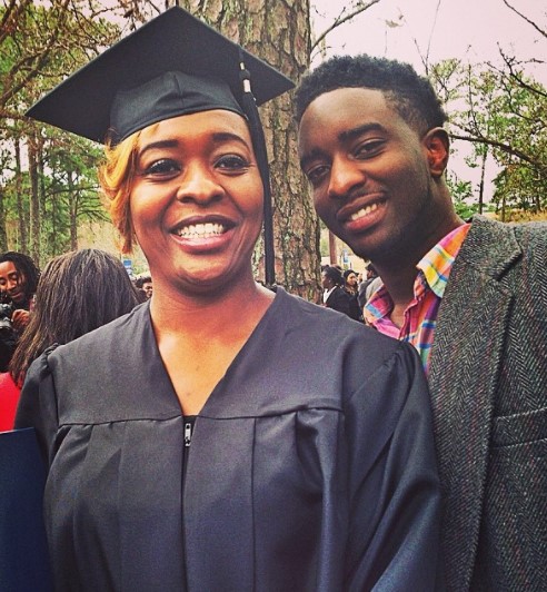 Desi Banks with his mother on her graduation day