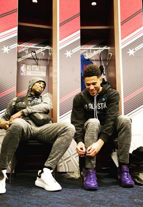Devin Booker with Damian Lillard