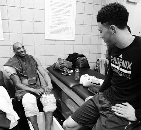 Devin Booker with Kobe Bryant