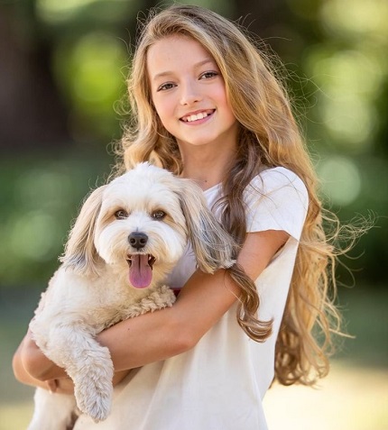 Emily Dobson with her pet dog
