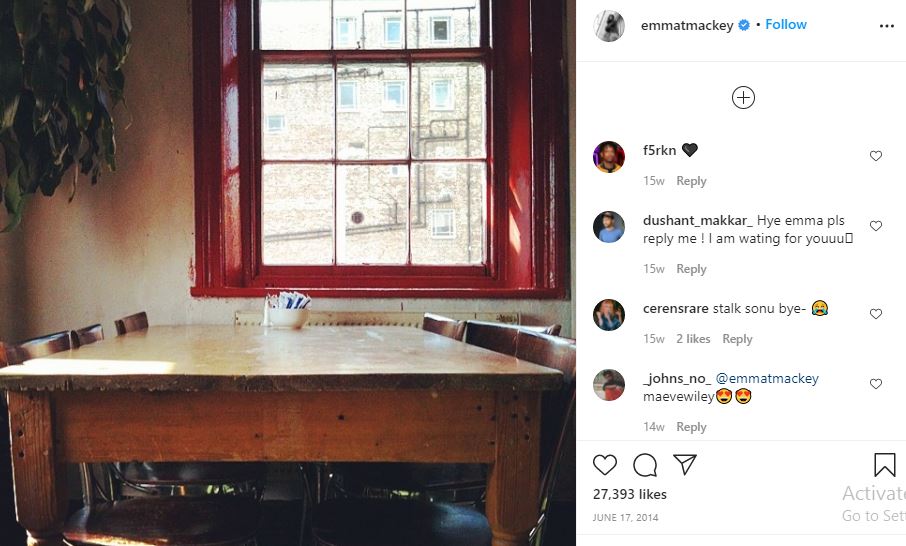 Emma's first Instagram post