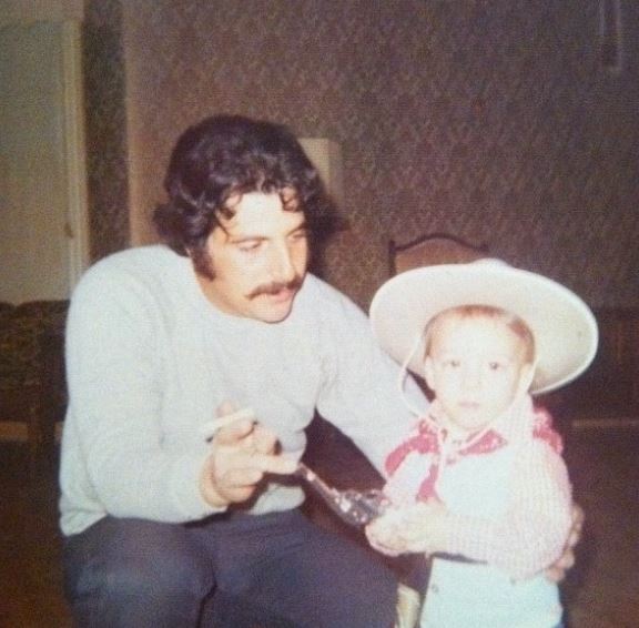 Enrico Colangeli childhood photo with his dad
