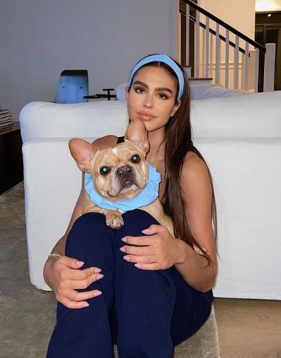Hamlin with her pet dog Alo