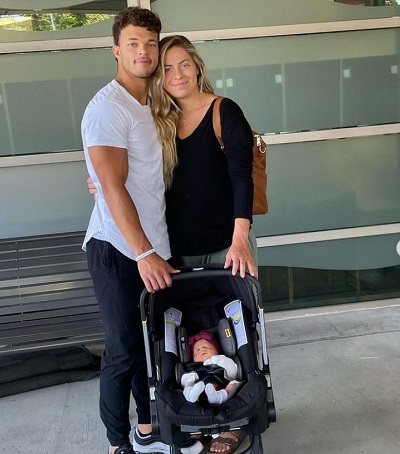 Jaren Hall with his wife Breanna Mc Carter and daughter Jayda Mae Hall