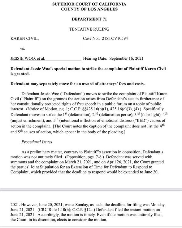 Jessie Woo sued Karen Civil who is a well-known social media marketing strategist