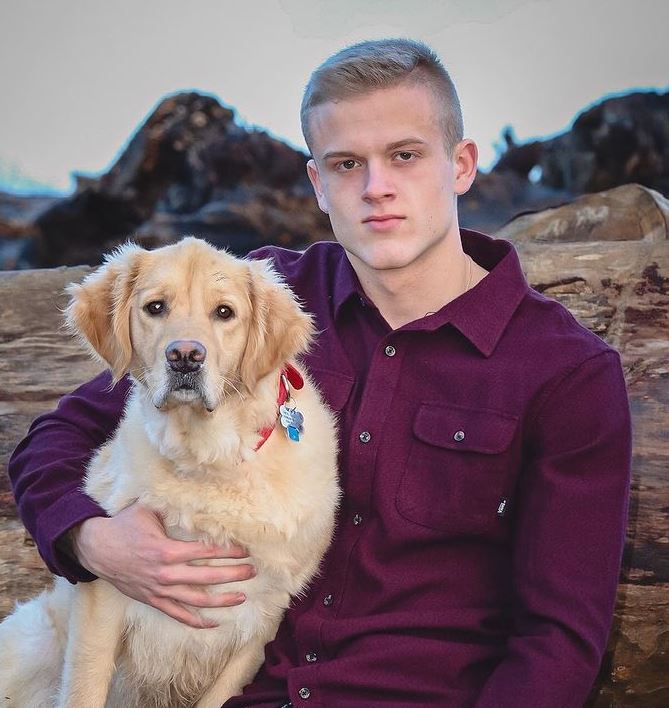 Joe Bartolozzi with his pet dog