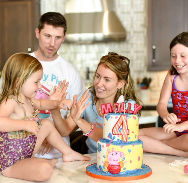 Jordan Fish celebrating her daughter Molly's 4th birthday
