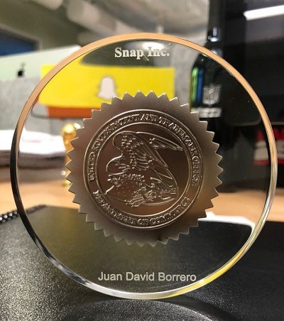 Juan David Borrero got his first patent on February 8, 2020